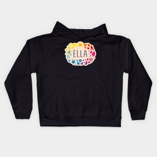 Ella name with colorful leaves Kids Hoodie